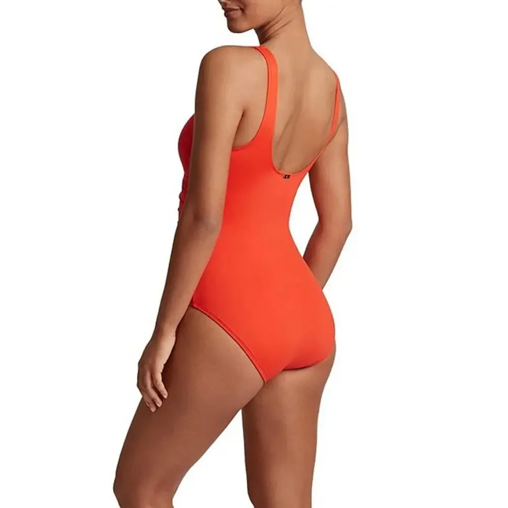Lauren Ralph Lauren Women's One-Shoulder Swimsuit In Papaya